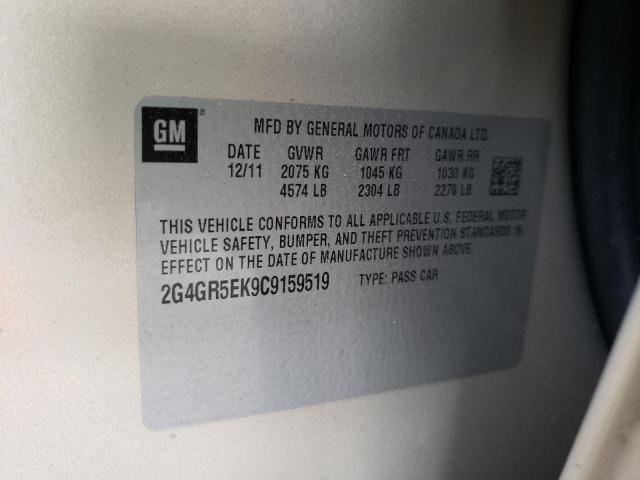 Photo 10 from auction – 2012 BUICK REGAL with VIN 2G4GR5EK9C9159519
