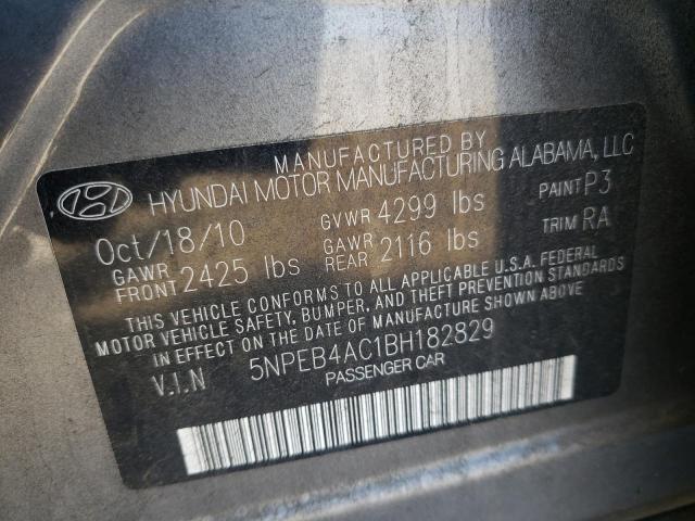 Photo 10 from auction – 2011 HYUNDAI SONATA GLS with VIN 5NPEB4AC1BH182829