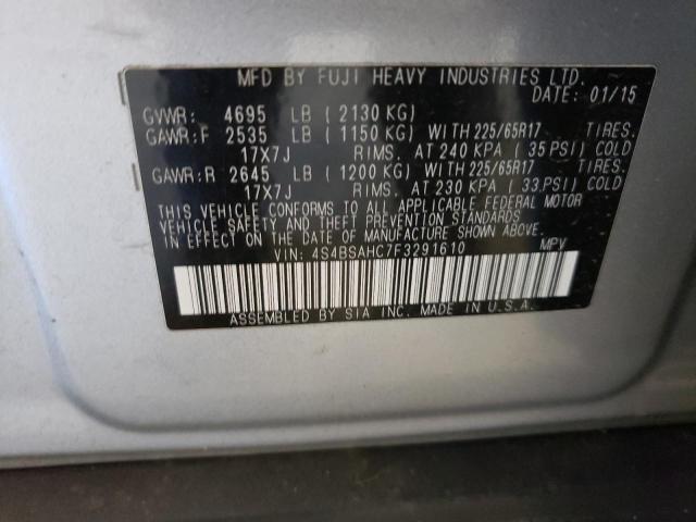 Photo 10 from auction – 2015 SUBARU OUTBACK 2. with VIN 4S4BSAHC7F3291610