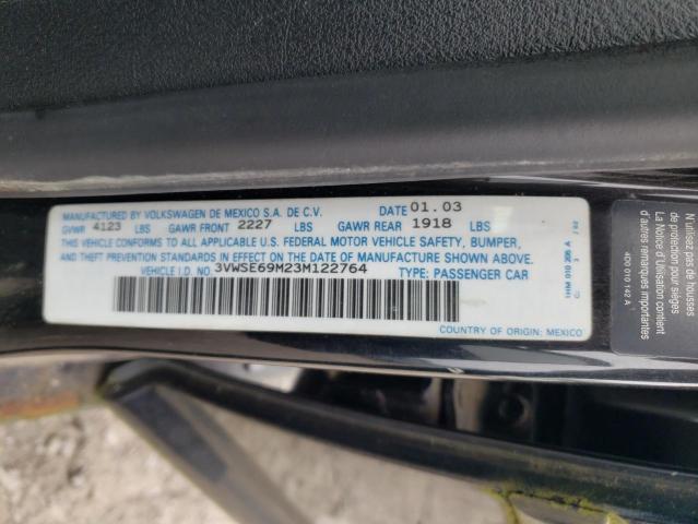Photo 10 from auction – 2003 VOLKSWAGEN JETTA with VIN 3VWSE69M23M122764
