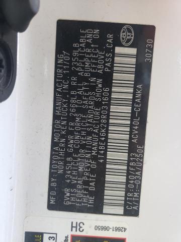 Photo 10 from auction – 2008 TOYOTA CAMRY CE with VIN 4T4BE46K28R031606