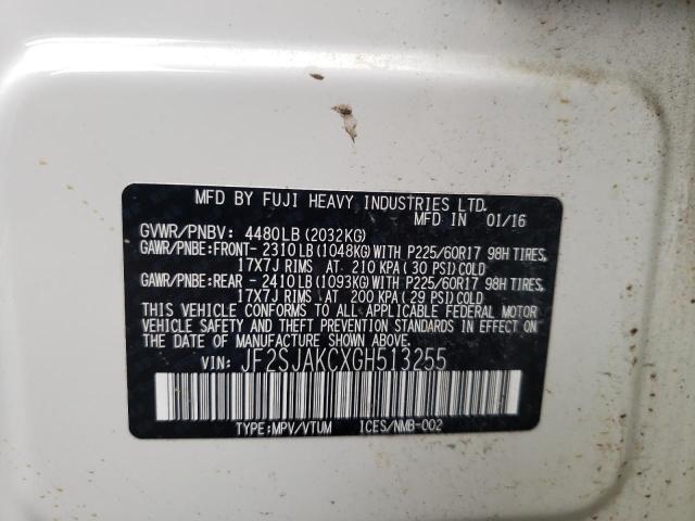 Photo 10 from auction – 2016 SUBARU FORESTER 2 with VIN JF2SJAKCXGH513255