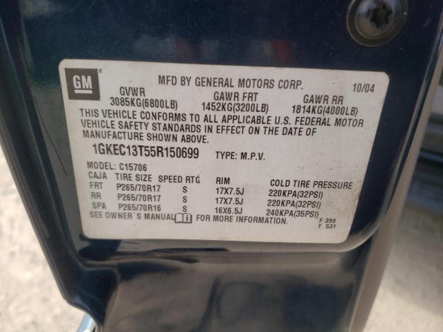 Photo 10 from auction – 2005 GMC YUKON with VIN 1GKEC13T55R150699