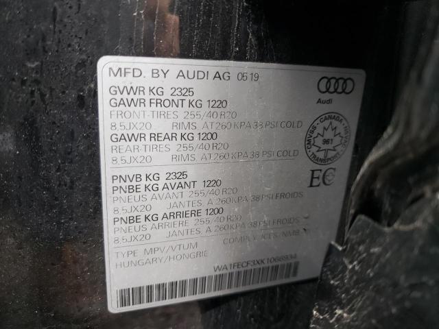 Photo 10 from auction – 2019 AUDI Q3 PRESTIG with VIN WA1FECF3XK1066934