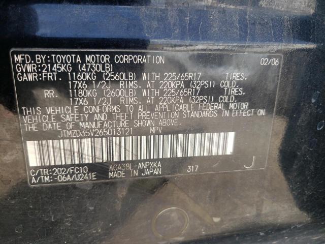 Photo 10 from auction – 2006 TOYOTA RAV4 with VIN JTMZD35V265013121