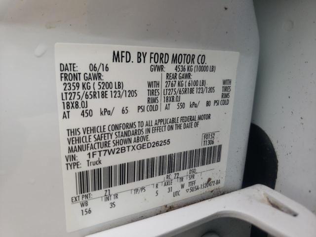 Photo 10 from auction – 2016 FORD F250 SUPER with VIN 1FT7W2BTXGED26255
