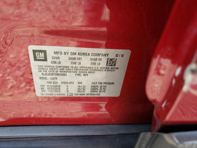 Photo 10 from auction – 2016 BUICK ENCORE with VIN KL4CJASB1GB640063