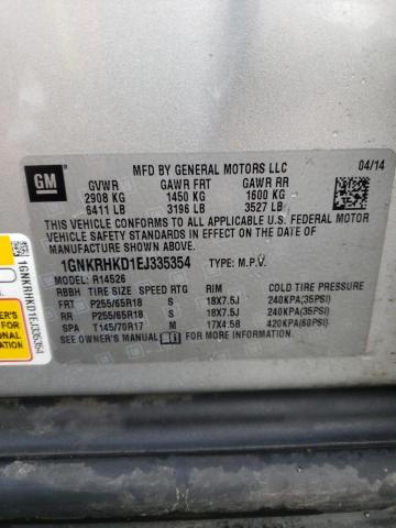 Photo 10 from auction – 2014 CHEVROLET TRAVERSE L with VIN 1GNKRHKD1EJ335354
