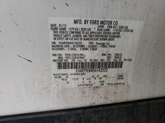 Photo 10 from auction – 2015 FORD TAURUS SEL with VIN 1FAHP2E84FG142222