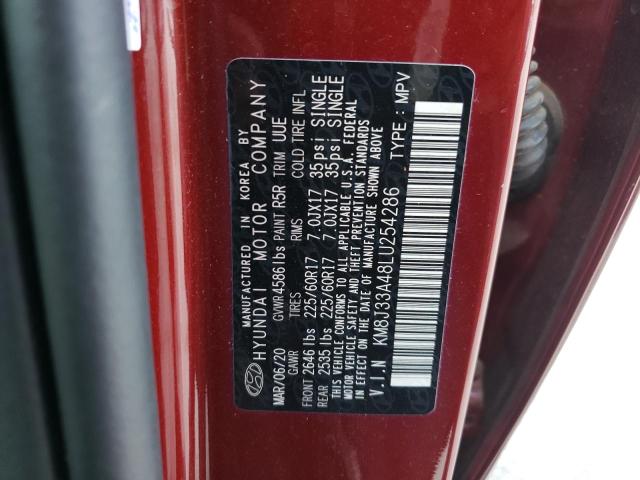Photo 10 from auction – 2020 HYUNDAI TUCSON LIM with VIN KM8J33A48LU254286