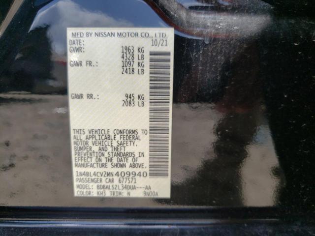 Photo 10 from auction – 2021 NISSAN ALTIMA SR with VIN 1N4BL4CV2MN409940