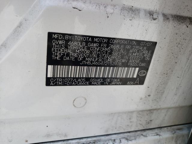 Photo 10 from auction – 2007 LEXUS ES 350 with VIN JTHBJ46G472153978