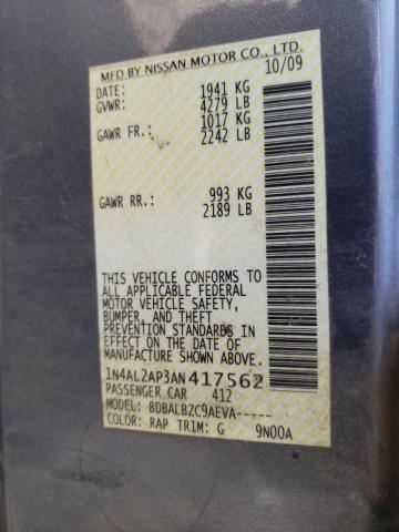 Photo 10 from auction – 2010 NISSAN ALTIMA BAS with VIN 1N4AL2AP3AN417562