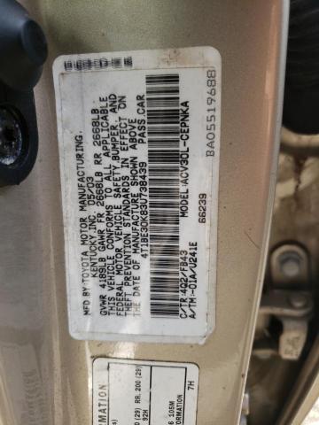Photo 10 from auction – 2003 TOYOTA CAMRY LE with VIN 4T1BE30K83U738439