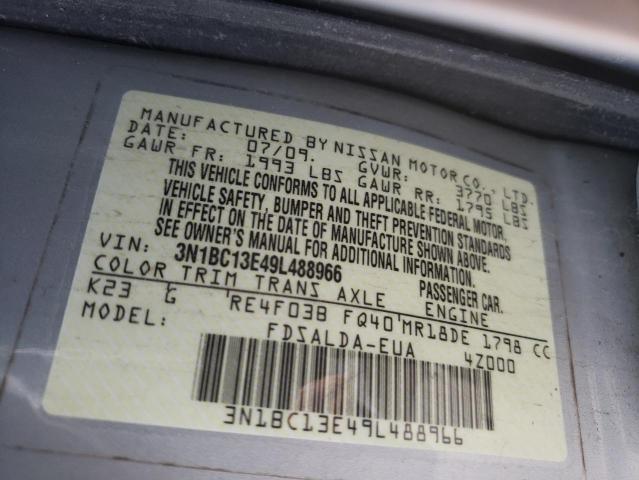 Photo 10 from auction – 2009 NISSAN VERSA with VIN 3N1BC13E49L488966