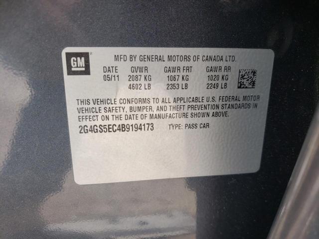 Photo 10 from auction – 2011 BUICK REGAL CXL with VIN 2G4GS5EC4B9194173