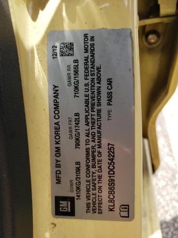 Photo 10 from auction – 2013 CHEVROLET SPARK LS with VIN KL8CB6S91DC542257