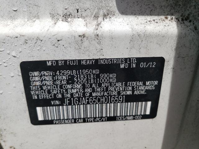 Photo 10 from auction – 2012 SUBARU IMPREZA PR with VIN JF1GJAF65CH016591