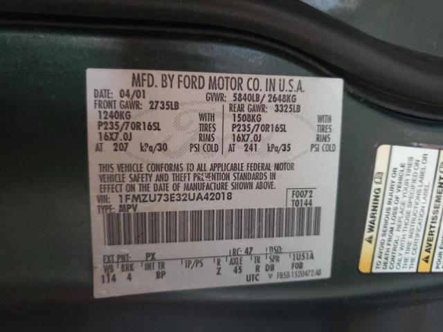 Photo 10 from auction – 2002 FORD EXPLORER X with VIN 1FMZU73E32UA42018