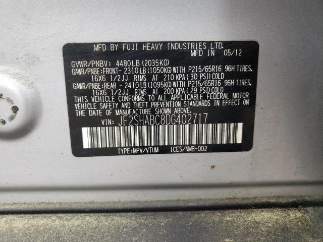 Photo 10 from auction – 2013 SUBARU FORESTER 2 with VIN JF2SHABC8DG402717