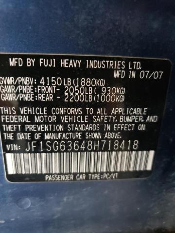 Photo 10 from auction – 2008 SUBARU FORESTER 2 with VIN JF1SG63648H718418