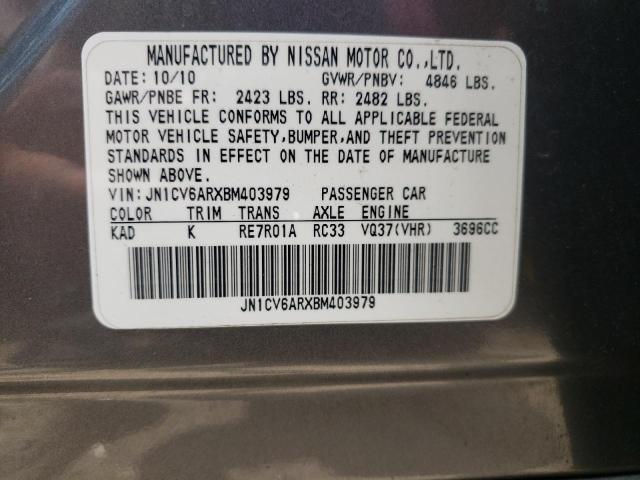 Photo 10 from auction – 2011 INFINITI G37 with VIN JN1CV6ARXBM403979