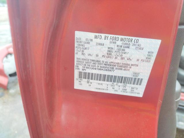 Photo 10 from auction – 2008 FORD ESCAPE LIM with VIN 1FMCU04198KD85977
