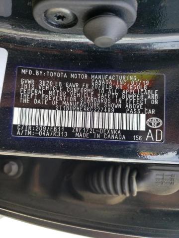 Photo 10 from auction – 2019 TOYOTA COROLLA L with VIN 2T1BURHE4KC227489