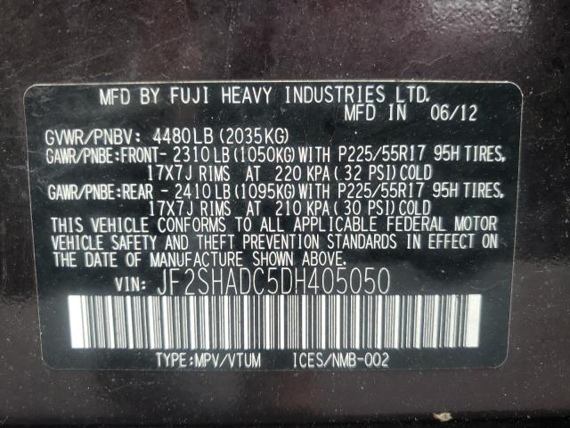 Photo 10 from auction – 2013 SUBARU FORESTER 2 with VIN JF2SHADC5DH405050