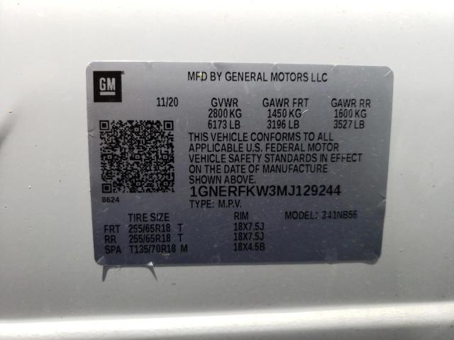 Photo 10 from auction – 2021 CHEVROLET TRAVERSE L with VIN 1GNERFKW3MJ129244