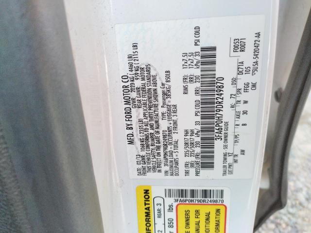 Photo 10 from auction – 2013 FORD FUSION SE with VIN 3FA6P0H79DR249870