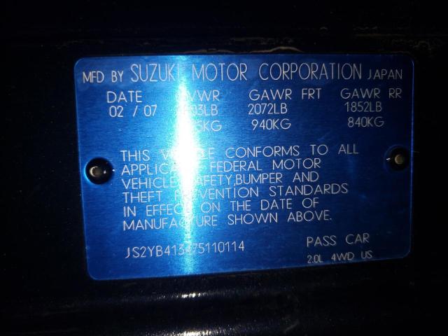 Photo 10 from auction – 2007 SUZUKI SX4 with VIN JS2YB413475110114