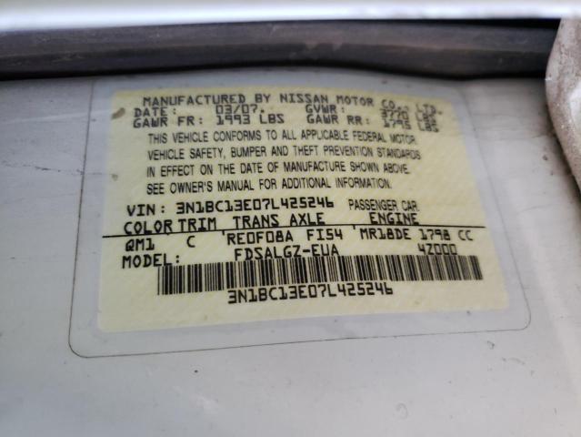 Photo 10 from auction – 2007 NISSAN VERSA S with VIN 3N1BC13E07L425246
