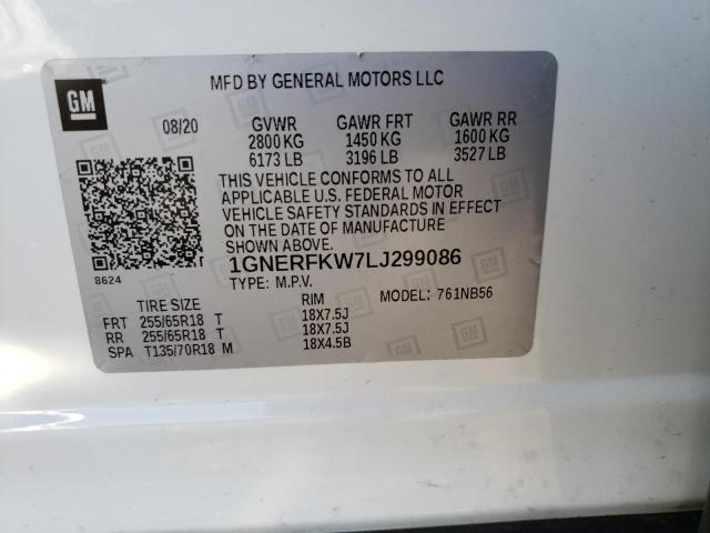 Photo 10 from auction – 2020 CHEVROLET TRAVERSE L with VIN 1GNERFKW7LJ299086