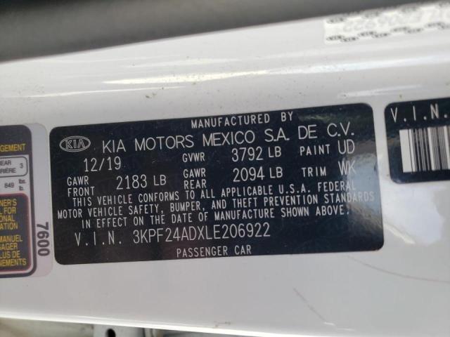 Photo 10 from auction – 2020 KIA FORTE FE with VIN 3KPF24ADXLE206922