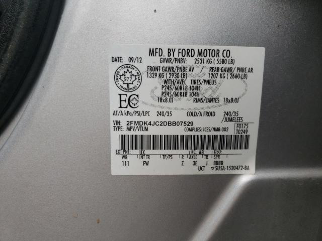 Photo 10 from auction – 2013 FORD EDGE SEL with VIN 2FMDK4JC2DBB07529
