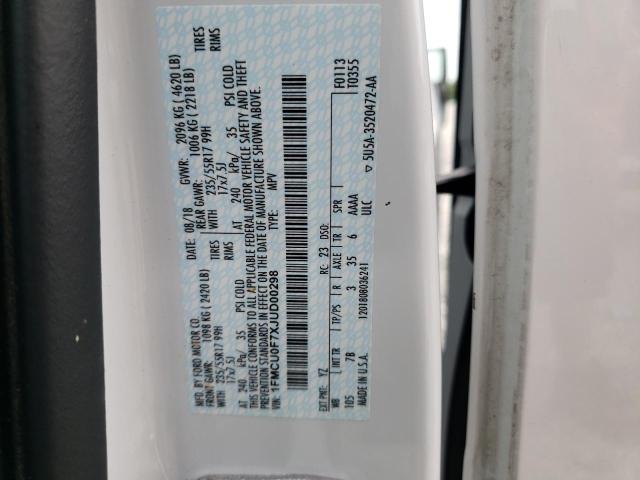 Photo 10 from auction – 2018 FORD ESCAPE S with VIN 1FMCU0F7XJUD00298