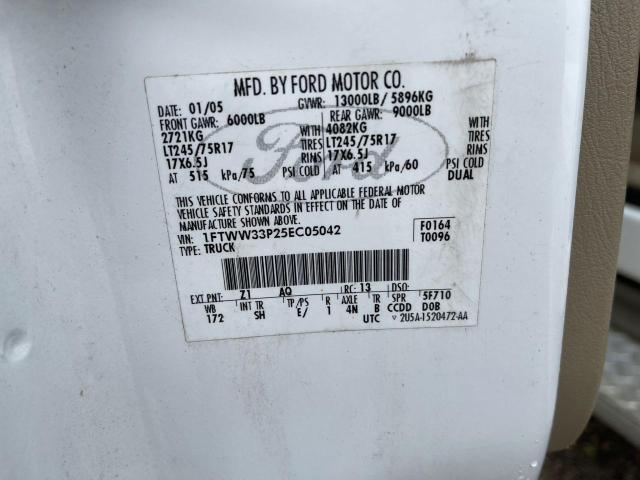 Photo 10 from auction – 2005 FORD F350 SUPER with VIN 1FTWW33P25EC05042