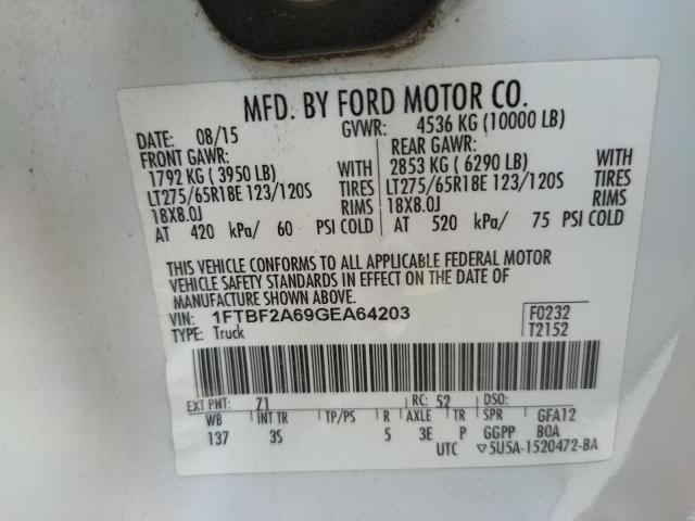 Photo 10 from auction – 2016 FORD F250 SUPER with VIN 1FTBF2A69GEA64203