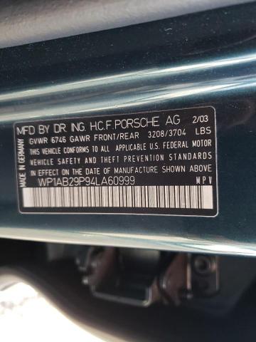 Photo 10 from auction – 2004 PORSCHE CAYENNE with VIN WP1AB29P94LA60999