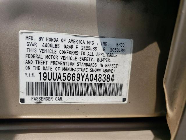 Photo 10 from auction – 2000 ACURA 3.2TL with VIN 19UUA5669YA048384
