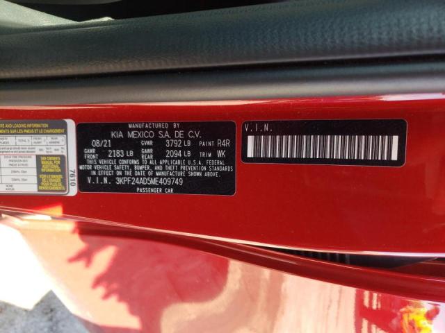 Photo 10 from auction – 2021 KIA FORTE FE with VIN 3KPF24AD5ME409749