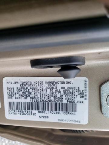 Photo 10 from auction – 2002 TOYOTA CAMRY LE with VIN 4T1BE32K62U532838
