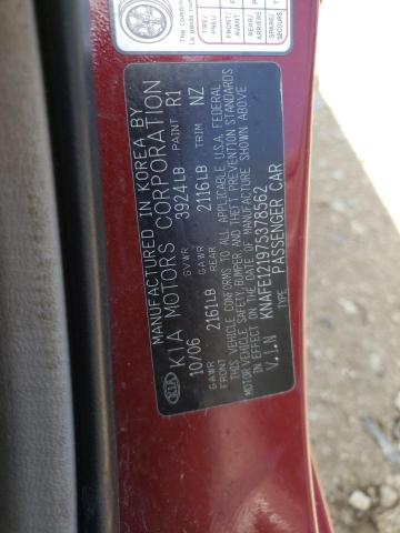 Photo 10 from auction – 2007 KIA SPECTRA with VIN KNAFE121975378562