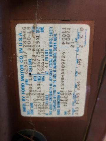 Photo 10 from auction – 1987 FORD F150 with VIN 1FTEF15H9HNA09724