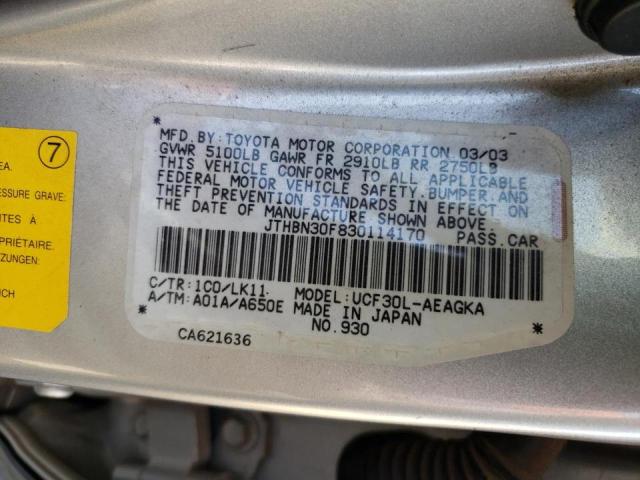 Photo 10 from auction – 2003 LEXUS LS 430 with VIN JTHBN30F830114170