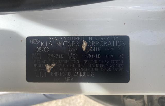 Photo 10 from auction – 2004 KIA SORENTO EX with VIN KNDJC733645188462