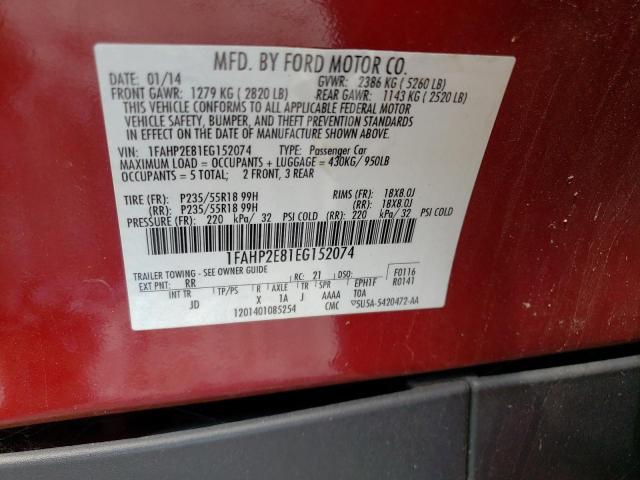 Photo 10 from auction – 2014 FORD TAURUS SEL with VIN 1FAHP2E81EG152074