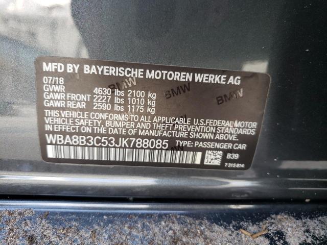 Photo 10 from auction – 2018 BMW 340 I with VIN WBA8B3C53JK788085