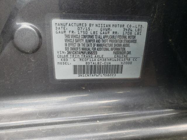 Photo 10 from auction – 2015 NISSAN VERSA S with VIN 3N1CN7AP6FL958223